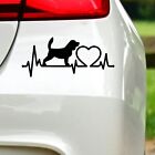 Beagle Heartbeat Sticker Dog Lover Owner Gift Window Bumper Car Van Camper Decal