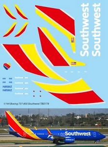 1/144 Decals per Boeing 737 800 Southwest Airlines TBD778 - Picture 1 of 1
