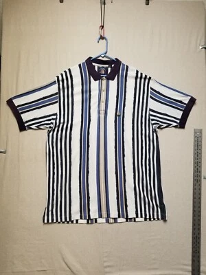 salty dog polo shirt Gant white vertical navy blue stripes Gant Mens 2X Big XXL - Image 1 of 4