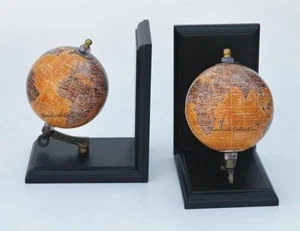 Elegante mappamondo fermalibri - moderno portalibri - arredamento ufficio o casa set di 2 - Foto 1 di 7