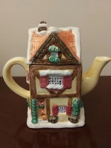 Vintage 1995 Cardinal Whimsical Sammlerstück Dorfbewohner Weihnachten Teekanne 16 oz - Bild 1 von 10