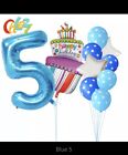Birthday Balloons 5th, 6th,7th Blue Numbers Cake Balloons Party Decor