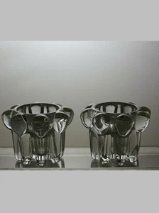 Vintage Glass Set Of 2 Candle Holders 2 1/4" - 22C - Picture 1 of 4
