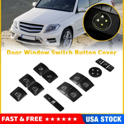 Pegatina de cubierta de botón de interruptor de ventana de puerta apta para Mercedes-Benz E350 2010-2015 Foto 1 de 4