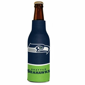 Insulated 12 oz Football Seattle Seahawks Beer Bottle Cooler Koozie Zip-Up - Picture 1 of 2