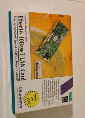 LinkSys Ether16 10BaseT Lan Card ISA Ethernet New In Box - Image 1 of 3