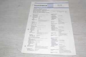 TELEFUNKEN SERVICEANLEITUNG für CN750 HIGH COM von 1983 - Bild 1 von 11