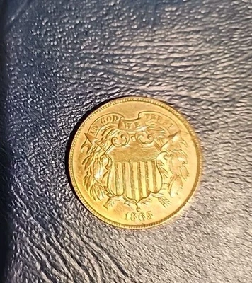 1865 Two Cent Piece Choice BU Great Eye Appeal Uncirculated Toned - Image 1 of 2