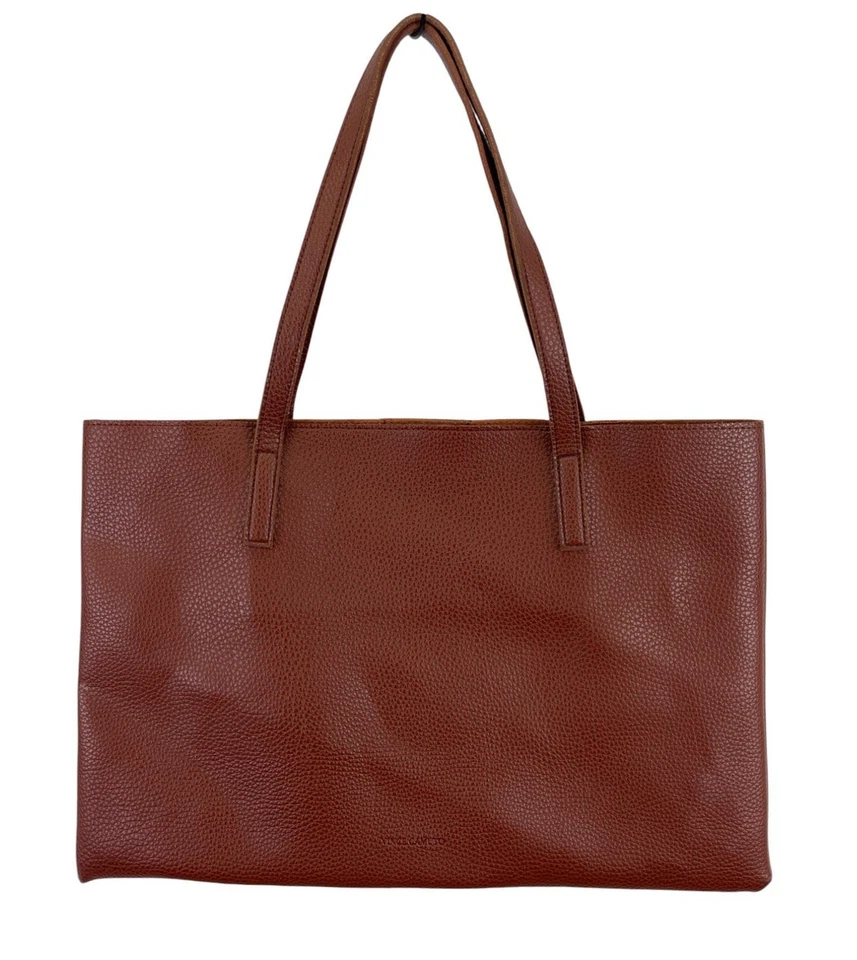 Vince Camuto Tote Bag Women’s Brown Faux Leather Shoulder Purse Casual - Image 1 of 4