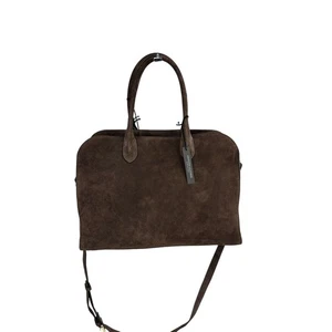 RARE Claudia Firenze Chocolate Brown Handle Suede Hand Bag Purse Large Trendy - Picture 1 of 10