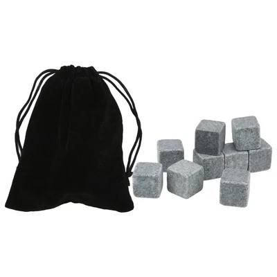 Whiskey Stones 2cm Granite Whiskey Ice Tart Stone Flannel Bag Set Gift For Whis✈ - Image 1 of 4