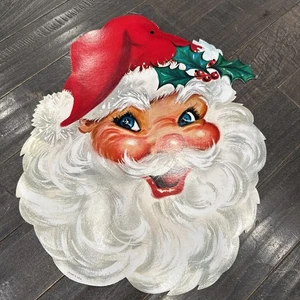 De Colección Hecho en EE. UU. Papá Noel Troquelado Papel Cartón Decoración Mejillas Rosadas Clásico - Imagen 1 de 8