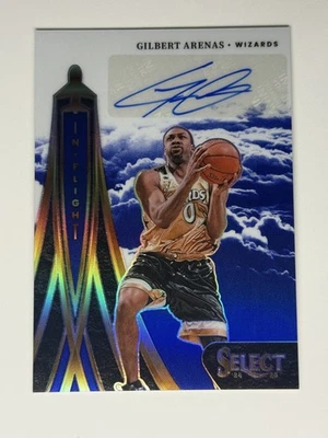 GILBERT ARENAS 2024-25 SELECT IN FLIGHT BLUE PRIZM AUTO /49 - Image 1 of 2