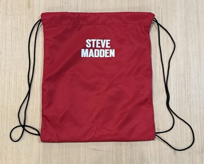 Steve Madden Draw String Backpack Bag 100% Nylon Red With White letters. - Image 1 of 2