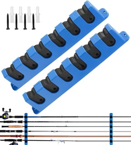 Horizontal/Vertical Fishing Rod/Pole Holders for Garage, Fishing Rod Holder-P... - Foto 1 di 7