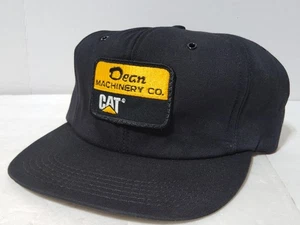 Vintage Dean Machinery Co Cat Trucker Snapback Cap Caterpillar Machinery Patch  - Foto 1 di 8