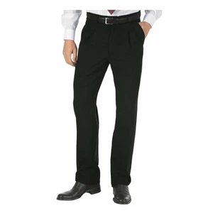 Pantalone Cameriere Uomo Fresco Nero Poliestere con Pinces - Isacco - Ristorante - Foto 1 di 3