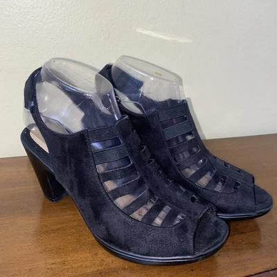 Croft & Barrow Shay Eco Negro Gamuza Look Tacones Altos Talla 8 Textil Superior  Foto 1 de 4