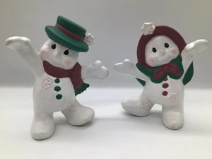 Vintage Schneemann Figur Paar Weihnachten Weihnachtsdeko 7" MB 1997 - Bild 1 von 11