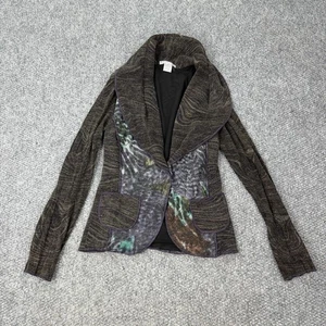 Alberto Makali Jacket Womens Medium Purple Brown Shawl Collar Snap Front Knit - Picture 1 of 10