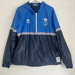 Adidas Team GB Windbreaker Jacket Blue Rare 2012 Size Large - Picture 1 of 7
