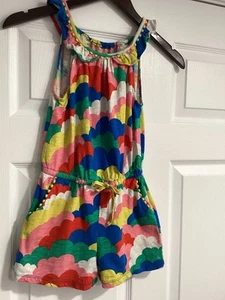 Boden Mini Pom Jersey Clouds Cotton Shorts Romper Size 6-7 Colorful Pockets - Picture 1 of 6