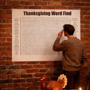 Thanksgiving Word Search Poster, Giant Holiday Word Search Wall Poster NEW~ - Picture 1 of 8