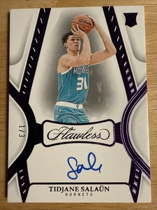 2024/25 Panini Flawless Tidjane Salaun RC Rookie Auto 1/3 Hornets  - Picture 1 of 2
