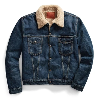 Chaqueta de camionero RRL High Pile Denim mediana $490 Foto 1 de 4