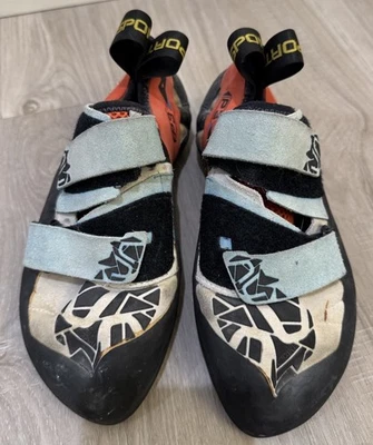 La Sportiva Otaki Mens Rock Climbing Shoes Size 40 Blue/Flame Made in Italy - Image 1 of 4