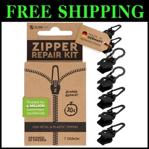 Repuesto de tirador de cremallera negro 7 piezas - Imagen 1 de 11