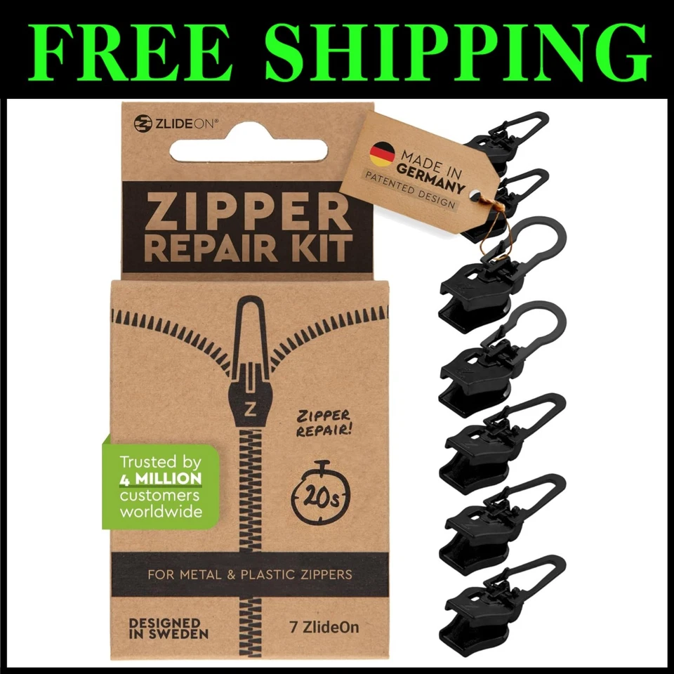 7pcs Black Zipper Pull Replacement - Image 1 of 4