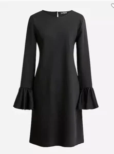 J. Crew Black Flutter Sleeve Shift Dress Women's Size 0 NEW NWT - Picture 1 of 10