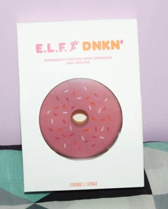 New e.l.f. Elf Dunkin Donuts Strawberry Frosted with Sprinkles Face Sponge - Picture 1 of 4