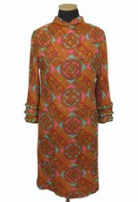 Bill Blass for Maurice Rentner Vintage 1960s Metallic Beaded Dress Sz 12 S/M