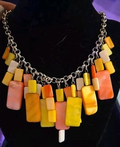Conjunto de collar y pendientes de plata firmados por JS multicolor José Smith  - Imagen 1 de 13