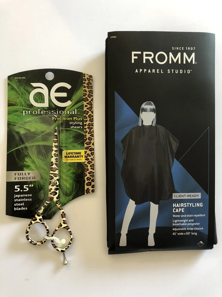 $90 Oster-AE 5.5" Shear & Black Cape *Water+Stain Resistant Polyester w/snaps - Image 1 of 4