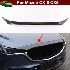For Mazda CX-5 2017-2023 Carbon Fiber Hood Grill Bonnet Guard Cover Molding Trim - Picture 1 of 6