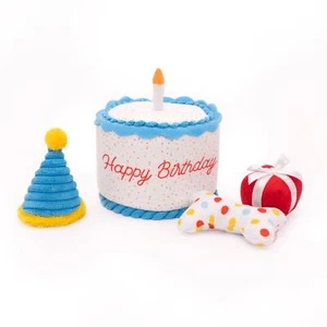 Zippy Paws Zippy Burrow Squeaker Dog Toy - Birthday Cake with 3 Miniz Toys - Picture 1 of 1