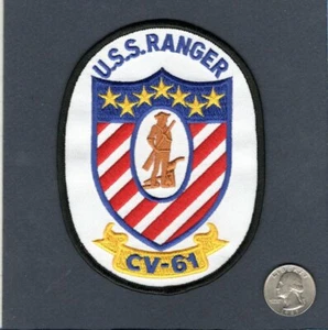 CV-61 USS RANGER US Navy Flugzeugträger Schiff Staffel Kreuzfahrt Jacke Patch - Bild 1 von 1
