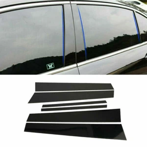 6x Gloss Black Pillar Posts Door Trim Cover Fit For Honda Accord Sedan 2013-2017 - Foto 1 di 10
