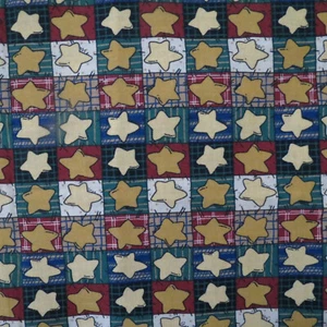 Cotton Fabric Primitive Stars Cheater Quilt 7/8 yard Craft Material #388 - Picture 1 of 2