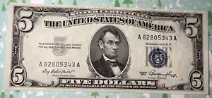 1953 $5 Dollar Silver Bill Federal Reserve Note Circulated - US Paper Money ๐ณ - Picture 1 of 2