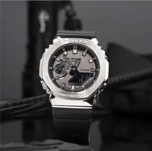 Men's Watch G-SHOCK GM-2100 Analog Digital World Time Quartz Black Brand New - Picture 1 of 6