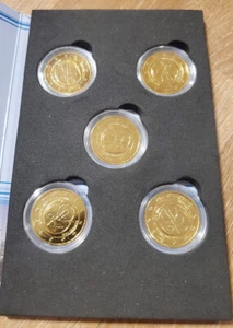 5 x 2 EURO MÜNZE - 10 Jahre WWU Gemeinschaftsausgabe 2009 - 24 KARAT VERGOLDET - Bild 1 von 4