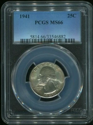 1941 P 25c cuarto graduación profesional MS66 - WASHINGTON - MONEDA DE PLATA - 25 CENTAVOS Foto 1 de 2