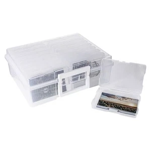 4x6in photo storage box, photo cases and craft keeper with handle 16 inner ca... - Picture 1 of 7
