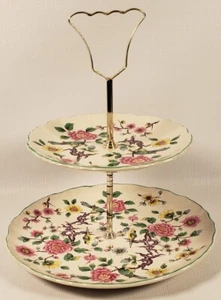 Vintage Tier Dish, Old Foley Chinese Rose Plate, Cake Cookie Stand A62 - Picture 1 of 8