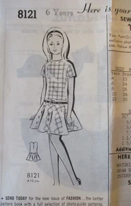 Vestido Grit Patt-O-Rama Patrón 8121 Niñas Talla 6 Pecho 24" Corte Completo De Colección - Imagen 1 de 7