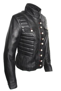 Lederbluse aus Echt Leder mit Steppungen in schwarz - Bild 1 von 13